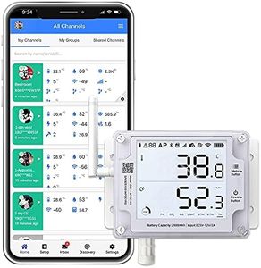 Ubibot GS1-A Wireless Temperature Sensor, WiFi Humidity Monitor, Digital Data Logger, Remote Greenhouse Monitoring, Water-resistant Humidity Meter, Free App & Email Alarm (2.4GHz WiFi only, IFTTT)