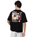 Free Authority Naruto Printed Relaxed Fit Black Cotton Men's T-Shirt