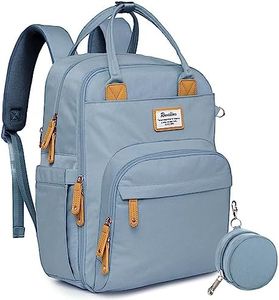 RUVALINO Diaper Bag Backpack, Multifunction Travel Pack Maternity Baby Changing Bags, Large Capacity, Waterproof, Sky Blue