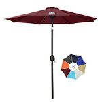 COOSHADE 10Ft Patio Umbrella Outdoor Table Market Umbrella with Push Button Tilt,Crank and 8 Sturdy Ribs for Garden, Deck, Backyard and Pool(Burgundy)