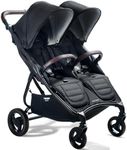 Valco Baby - Trend Duo Side by Side Double Stroller - Side by Side Double Stroller for Newborn and Toddler - Easy Compact Fold, Multi-Position Recline, Large Canopy Infant Twin Stroller (Night Black)