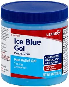 LEADER Ice Blue Gel Pain Relieving Greaseless Fast-Acting Topical Analgesic Cooling Therapy Muscle Joint Long-Lasting Relief Backache Arthritis Sports Injuries soothes Aches 8oz. Each (Pack of 5)