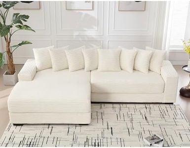 ERYE Oversized L-Shaped Corduroy Sectional Sofa