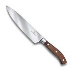 Victorinox Grand Maitre Stainless Steel Forged Chef's Knife - Carving and Chopping with Straight Edge for Home and Professional Use, Rosewood Handle, 20 cm, Swiss Made.
