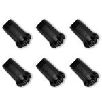 TREKOLOGY Black Trekking Pole Tips Replacement, 6pc/Set Hiking Pole Tips, Rubber Walking Pole Tips, Rubber Tips Trekking Poles Tip Walking Stick/ 11mm Hole Diameter - Fit Most Standard Hiking Poles