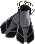 MUGATH Swim Training Fins ,Diving Fins, Flippers for Snorkeling, Swimming Fins ,Swim Leg Fins,Adjustable Flipper Fins for Adults Men/Women, Teens, Lightweight & Compact for Travel (ML/XL) Black