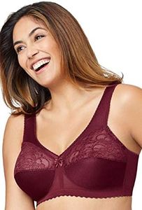Glamorise Women's Full Figure MagicLift Original Wirefree Support Bra 1000, Burgundy, 16H