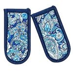 Cast Iron Skillet Handle Covers,Pot Handle Covers Heat Resistant,Pot Holders for Kitchen Heat Resistant,Machine Washable Handle Mitts 2 PCS (Blue Paisley)