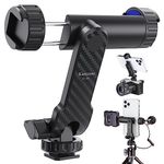 Kaitezenz Cell Phone Tripod Mount, Universal Tripod Phone Mount with 2 Cold Shoes, 360° Rotates 180° Tilts Camera Hot Shoe Phone Mount Smartphone Tripod Holder Adapter for iPhone Samsung All Phone