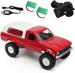 RC Rock Crawler, The perseids RC Pickup Trucks 1:16 Remote Control Car 2.4G 4x4 Off-Road RC Semi Truck and Trailer All Terrain RTR Cars Racing Vehicles with 2 Batterys Gift for Kid Adults(WPL C24)