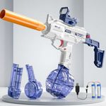 VikriDA Electric Water Gun with Free Extra Rechargeable Battery | 500CC + 60CC Capacity Water Blaster up to 35 ft Range | Backyard Summer Splash Toy – Blue