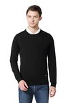 Van Heusen Athleisure Men Sweater - 100% Merino Wool - Crew Neck, Full Sleeve, Ultra Soft_72001_Black_M