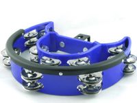 Tone Deaf Music Drum Kit Tambourine (Blue Double Half Moon, Mountable)