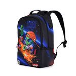 UNIKER Laptop Backpack with USB Port,Graffiti Backpack for Work,Space School Backpack,Designer Laptop Backpack for 15.6 Inch, Alien, Large, School Backpack for Teen Boys