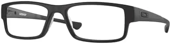 Oakley Airdrop OX8046 804601 57MM Satin Black Lens Rectangular Eyeglasses for Men + BUNDLE With Designer iWear Eyewear Kit