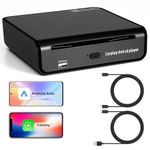 FLWLKEJI Portable External USB/Type-C CD DVD Player for Car with Built-in Wireless CarPlay & Android Auto Adapter,CarPlay DVD Player Used for Vehicles Factory or Aftermarket Radio with Wired CarPlay