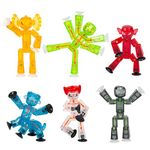 Zing Stikbot Monsters, Complete Set of 6 Stikbot Poseable Monster Action Figures, Includes Giggles, Goblin, Insector, Grim, Aquafang and Kyron