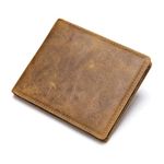 SunPooo Classic Style Leather Wallets, Extra Soft, Skin Friendly Texture, RFID Blocking Wallet For Cowboy, Men's Wallets, Small Wallet For Women, Brown, Casual