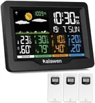 Kalawen Home Wireless Weather Station Multiple Sensors with Atomic Clock, Indoor/Outdoor Thermometer Wireless Humidity Barometer Monitor