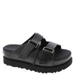 UGG Women's Goldenstar Hi Slide Sandal, Black Leather, 9