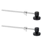 Pastlla 2Pcs Bass Drum Pedals, Black Beater Aluminum Alloy Hammer Head Percussion Instrument Accessory Part