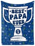 INNObeta Papa Gifts for Grandpa, Throw Blanket for Grandfather, Presents from Granddaughters Grandsons for Christmas, Birthday, Father's Day - 128 x 167 cm - Best Papa Ever