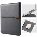 Nillkin 15.6 inch Laptop Sleeve Case Laptop Stand Adjustable, Computer Shock Resistant Bag with Mouse Pad for MacBook Pro 16"/15" 15.6" Dell Lenovo HP Asus Acer Samsung Sony Chromebook Computer, Gray