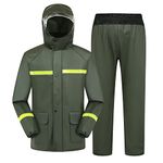 Rain Suit For Men Waterproof Hooded Rainwear Jacket Trouser Suit