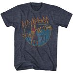 DEF LEPPARD FADE-Y HIGH N DRY Large T-shirt Navy Heather Adult Men's Unisex Short Sleeve T-shirt