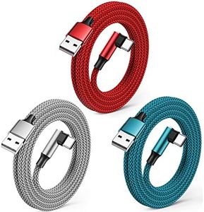 Câble USB C Charge Rapide 3Pack 1M+1.8M+3M Cable USB C Type C Charge Rapide Nylon Tressé Câble Durable à Angle Droit Chargeur pour Samsung Galaxy s21/s20/s10/s9/s8, Huawei P30/P20,Sony,Xiaomi et Plus