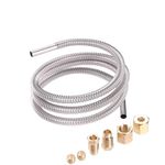 ETERMETA 1/4'' Pilot Tube with Fitting Kit, 36 Inch 1/4 Inch OD Stainless Steel Flexible Flex Tubing with Compression Fittings M10x1 Male Female Nut for Natural Gas Propane Appliances