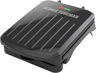 George Foreman 2-Serving Classic Plate Electric Indoor Grill and Panini Press, Black