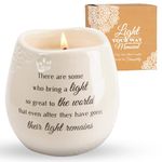 Light Your Way Memorial 19176 Remains Ceramic Soy Wax Candle , White