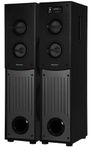 Zyrex Muscut 300W Slim Floor-Standing Tower Speaker with Wireless Mic. Support, USB, Bluetooth, 2.0 Home Audio/Party Speaker 4X (10Inch) Woofer System & Multi Colour LED Light Setup (Black)