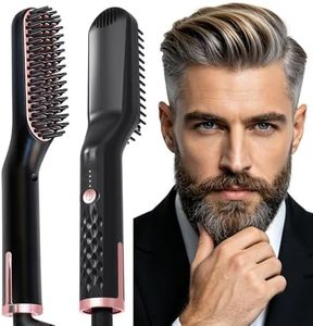 Mineup Bartglätter Für Männer, Mini Elektrische Bart Glätteisen, Einstellbare Temperatur Styling Bürste, 3 Einstellbare Temperaturstufen, Für Das Styling Von Langem Und Kurzem Bart Zuhause Und Salon