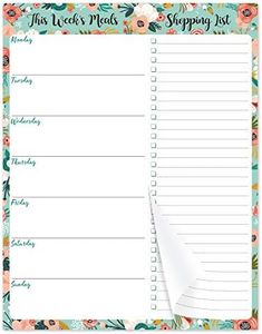 Weekly Meal Planner - Grocery List Magnetic Notepads 7" x 9" Meal Planning Pad with Tear Off Shopping List for Convenient Shopping - Notepad with Magnet for Refrigerator or Desk