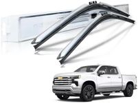 Clix Wipers For Chevy Silverado (22"/22") Chrome Windshield Wiper Blades, All-Weather Replacement Wipers - Complete Front Set of 2, Includes Quick Connect Clips (1999-2023)