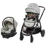 Maxi-Cosi Zelia Max 5-in-1 Modular Travel System, Carraige mode, Reversible toddler seat, Use from birth, Mico infant car seat (included), Polished Pebble