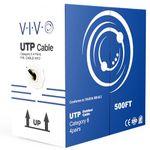 VIVO Black 152m Bulk Cat6, CCA Ethernet Cable, 23 AWG, UTP Pull Box, Cat-6 Wire, Waterproof, Outdoor, Direct Burial CABLE-V012