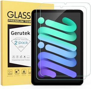 Gerutek [2 Piezas Protector Pantalla para iPad Mini 7.ª (A17 Pro) 2024 / Mini 6.ª 2021 8,3 Pulgadas, Dureza 9H, 2.5D, HD Transparente, Antiarañazos, Sin burbujas, Cristal Templado para iPad mini 7 Gen