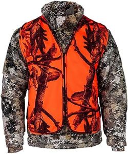 Klarny Orange Camo Vest, High-Visibility, Waterproof Deer and Bow Hunting Gear for Men, Women, Kids, Ultra-Quiet Hunter Orange Vest for Safety, Comfort, Essential Hunting Accessories, XXL