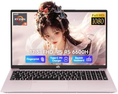 NIMO 17.3" AI-Creator-Laptop, 6-Core AMD R5 6600H 64GB RAM 1TB SSD (Beat i7-1355U up to 4.5GHz) Radeon 660M, FHD IPS 100W Fast PD for Video Editing, Multitasking, Remote Work & Study, 2-Yr Warranty