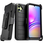 for Samsung Galaxy A05 (2023) Case with Belt Clip Holster & Kickstand, Screenless Protective Dual-Layer Shockproof Phone Case for Samsung Galaxy A05 - Black