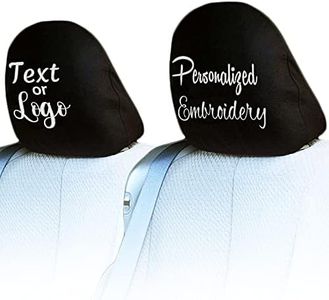 Yupbizauto Personalized Embroidery Headrest Covers for Truck, SUV & Car - Customized Auto Accessories, for Men and Women- 2-Piece Set Made in The USA for Style & Comfort on The Road