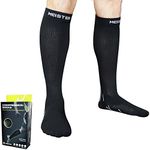 Meister Graduated 20-25mmHg Compression Running Socks for Shin Splints (Pair) - Black - X-Large