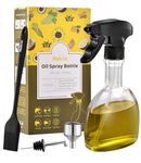 Rekix 260ml Oil Spray Bottle, Glass Olive Oil Spray Bottle, Oil Sprayer for Cooking Air Fryer, Spray Bottle for Cooking Oil, Oil Mister Spray Bottle, Oil Sprayer Set with Brush, Funnel, Pourer