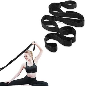 Stretching Strap Yoga Stretch Strap,1PC Fabric Non Slip Stretch Bands, Non-Elastic Stretch Strap,Yoga Ligament Stretching Strap Belt,Loops Strap Yoga Stretch Strap, Nonelastic Stretch Strap,Black