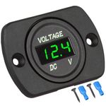 Linkstyle Battery Voltage Meter, DC 24V 12V Voltmeter Gauge Waterproof, Digital Display Voltage Gauge Meter for Car Motorcycle