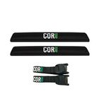 COR Surf Aero Roof Rack Pads and Premium Scratch-Resistant Cam Buckle Tie Down Straps with Protective Silicone Combo for Surf, SUP, Canoe and Kayak Rack Universal (Black, 19")