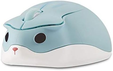 CHUYI Hamster Wireless Silent Mouse 1200DPI Cute Animal Small Cordless Portable Mice for Travel Home School Library Computer Laptop PC for Kids Gift (Light Blue)